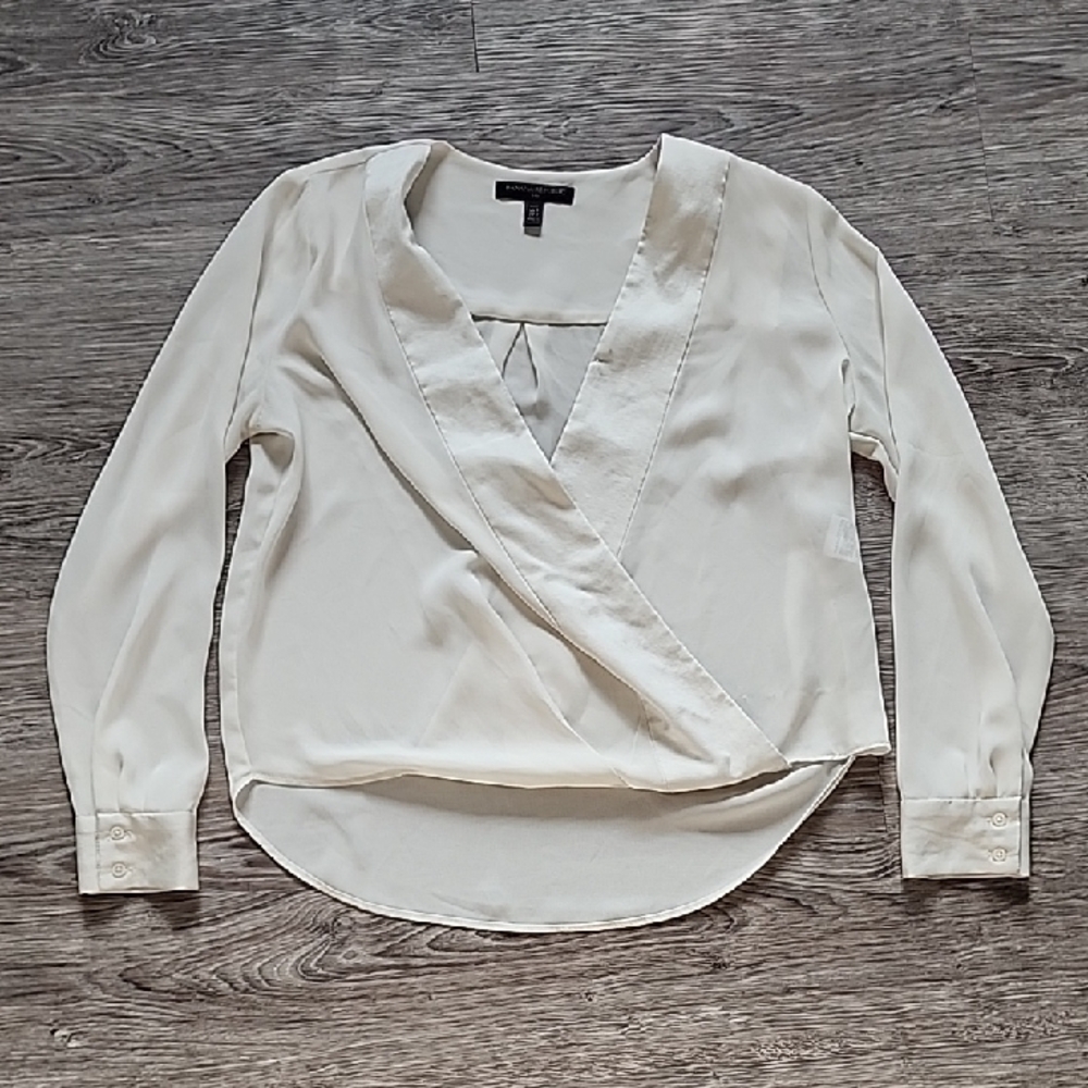 Banana Republic Cream Wrap Blouse
